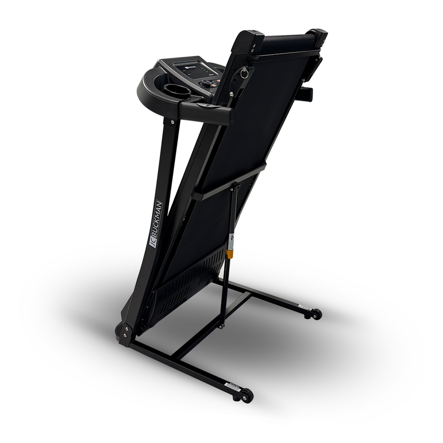 Black treadmill on a white background