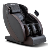 Massage chair with brown and black design on a white background