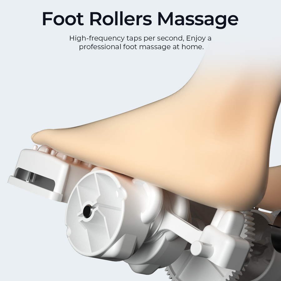 Foot rollers Massage device with text on a light gray background in Massage Chair